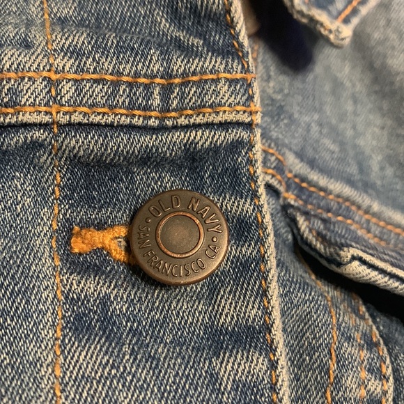Denim Jean Jacket Button Front & Cuffs Stretch Old Navy Girls 6-7 - Picture 2 of 7